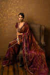 Lurex Satin Embroidered Printed Saree Set