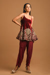 Embroidered Silk Velvet Kurta Set
