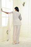 Embroidered Drape Kurta Sharara Set Backview