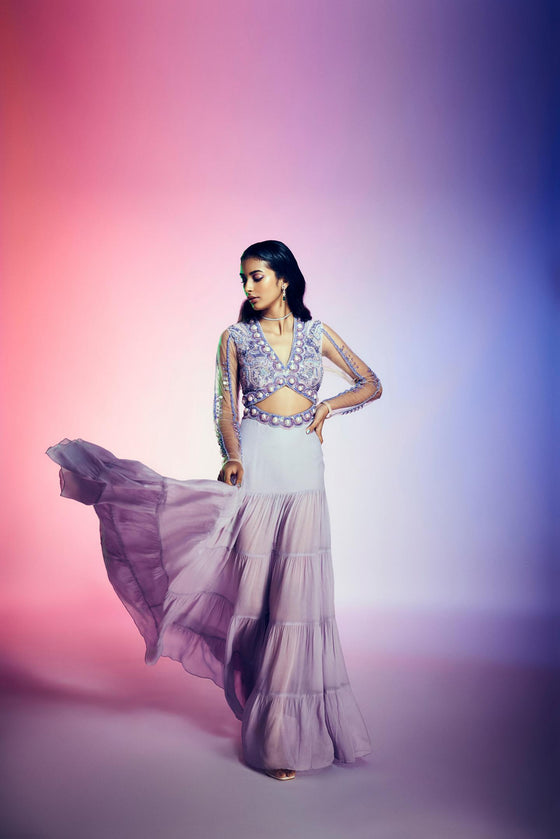 Women's Embroidered Long-tiered Gown